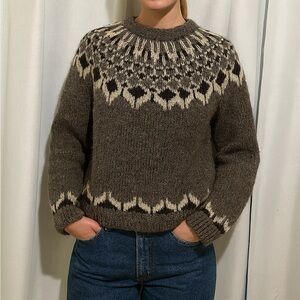 Vintage Icelandic Hand-Knit Wool Sweater